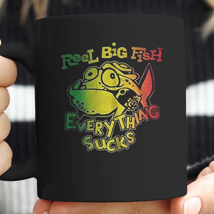 Plastic Head Reel Big Fish Everything Sucks Coffee Mug