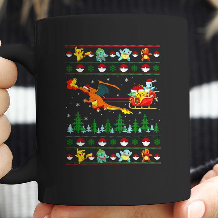 Pokemon And Dinosaur Santa Hat Christmas Coffee Mug