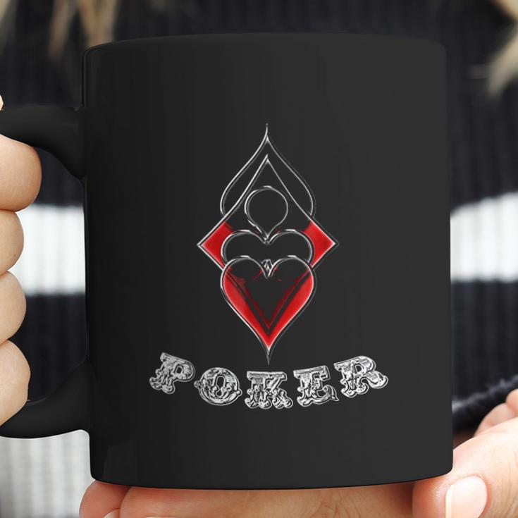 Poker Spades Hearts Diamonds Club Shiny Bling Overlap Coffee Mug