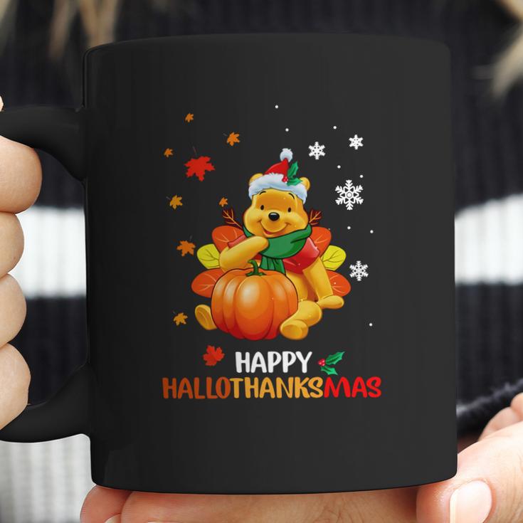 Pooh Bear Happy Hallothanksmas Coffee Mug