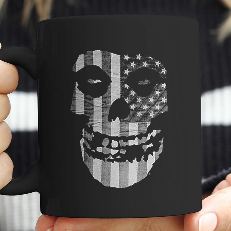 Popfunk Misfits Officially Licensed Gray American Flag Skull Coffee Mug