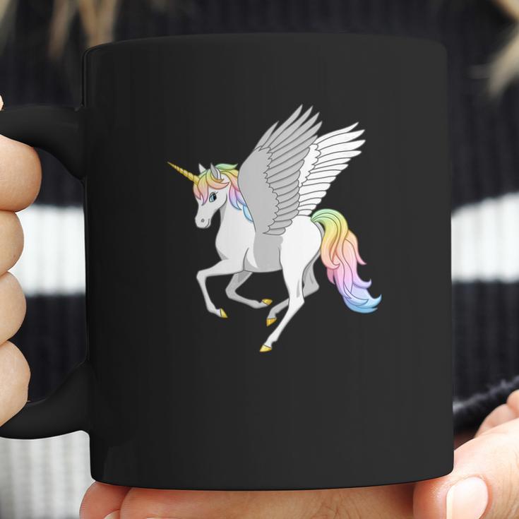 Pretty Flying Horse Rainbow Unicorn Pegasus Coffee Mug