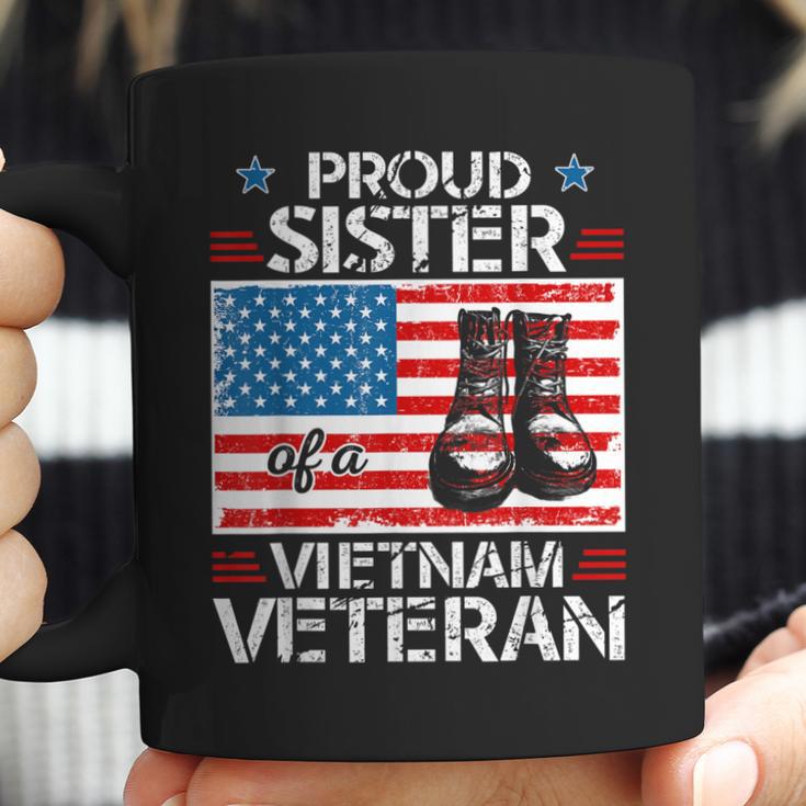 Proud Sister Of Vietnam Veteran Patriotic Usa Flag Military Coffee Mug