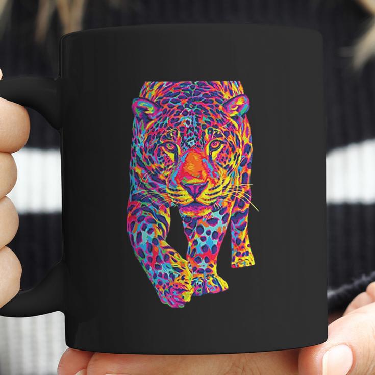 Rainbow Jaguar Abstract Colorful Cat Lover Coffee Mug