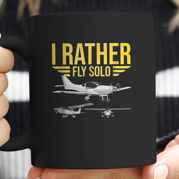 I Rather Fly Solo Funny Airplane Pilot Gift Coffee Mug