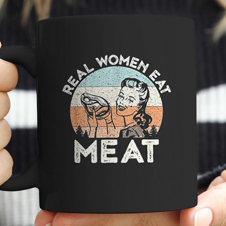 Real Women Eat Meat Funny Vintage Carnivore T-Shirt Coffee Mug