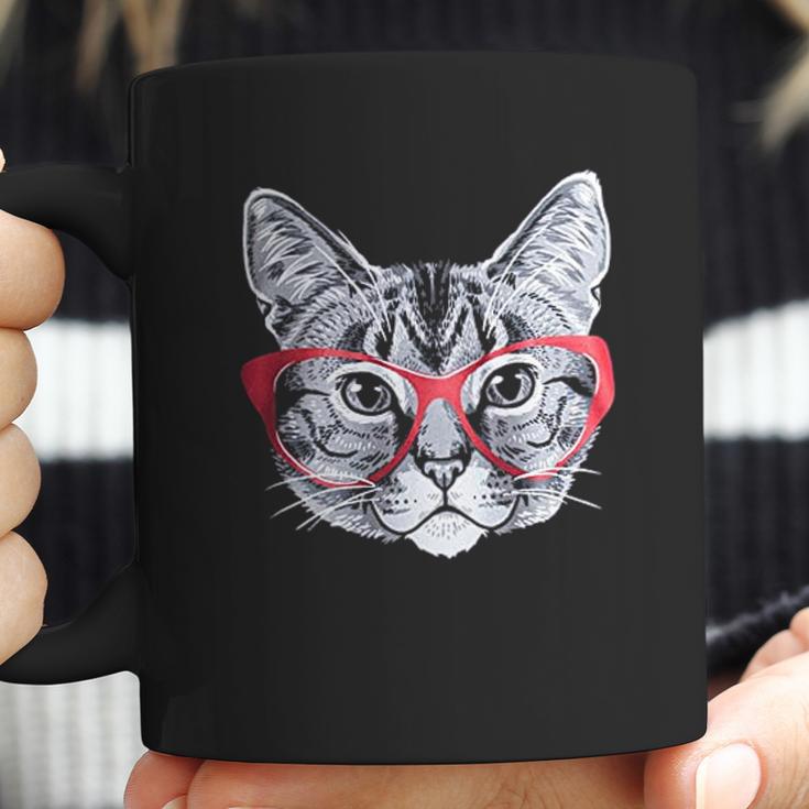 Red Glasses Cat Funny Belcher Kitty Cute Humor Fun Coffee Mug