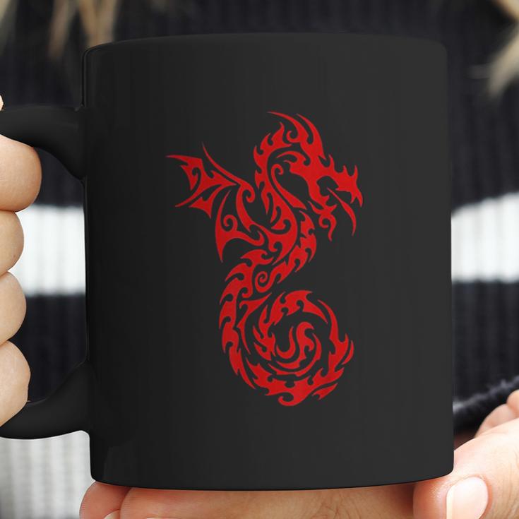 Red Tribal Dragon Chinese Firedrake Art Print Coffee Mug