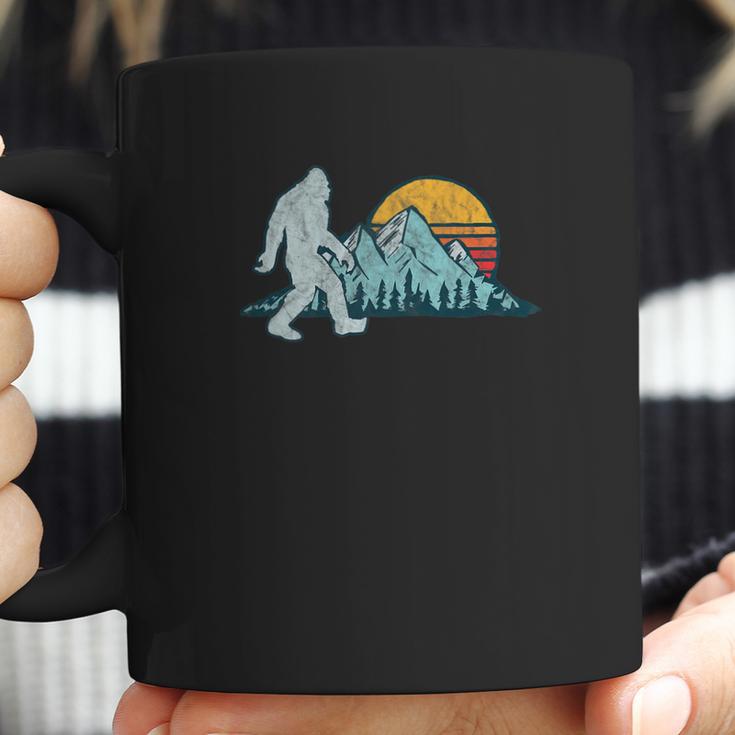 Retro Bigfoot Silhouette Sun Abominable SnowmanCoffee Mug