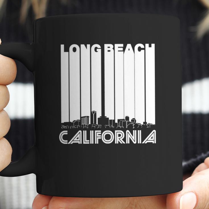 Retro Long Beach California Skyline Womens Tshirt By American Apparel Coffee Mug