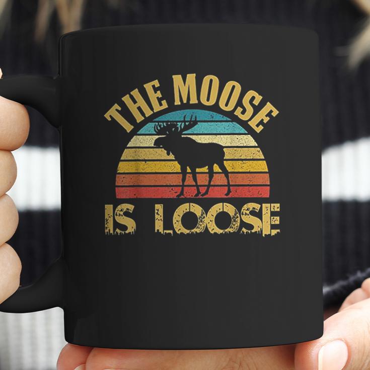 Retro Vintage Moose Is Loose Funny Moose Lover Coffee Mug