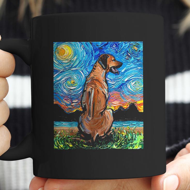 Rhodesian Ridgeback Starry Night Dog Official Art By Aja Coffee Mug