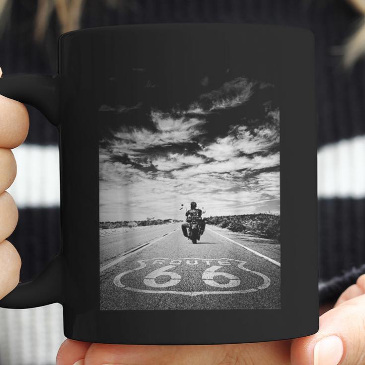 Route 66 Biker On The Road Coffee Mug