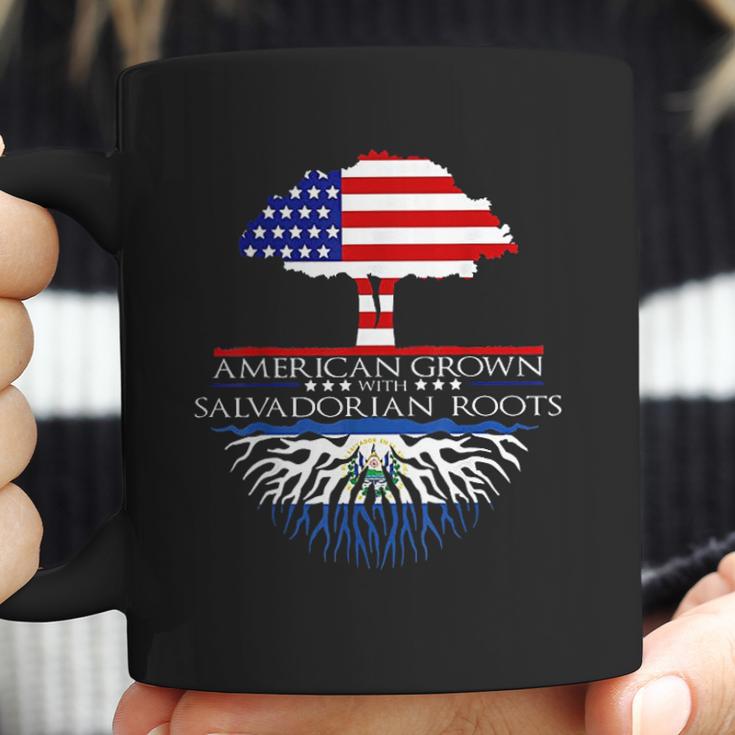 Salvadorian Roots American Grown Us El Salvador Flag Coffee Mug