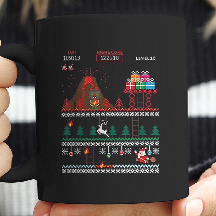 Santa Vs Krampus Pixel Art 8-Bit Christmas Coffee Mug