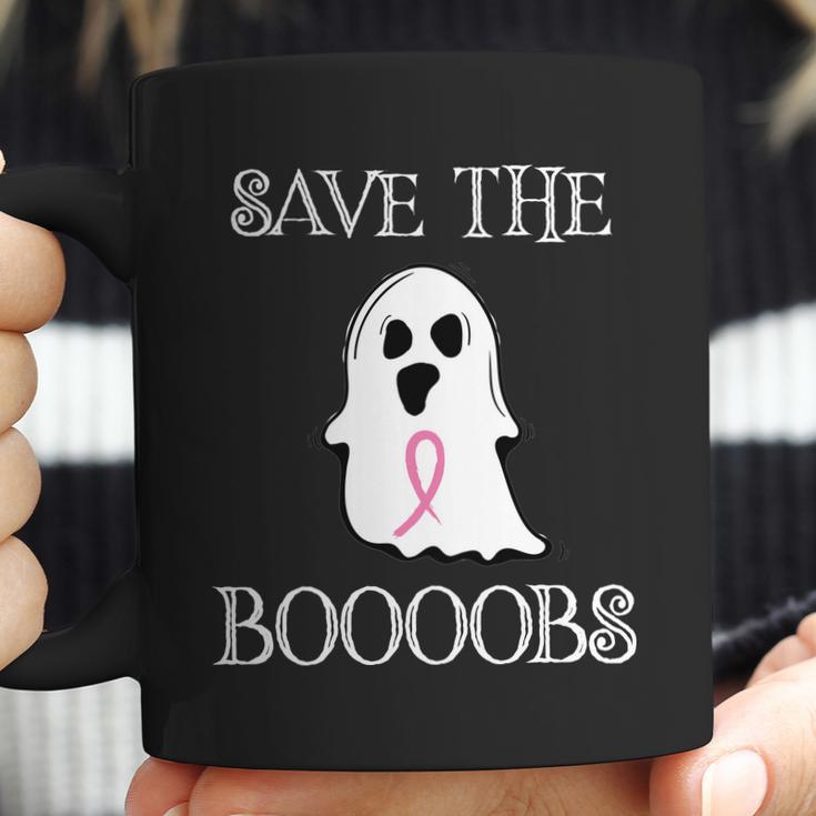 Save The Boooobs Breast Cancer Halloween Ghost Coffee Mug