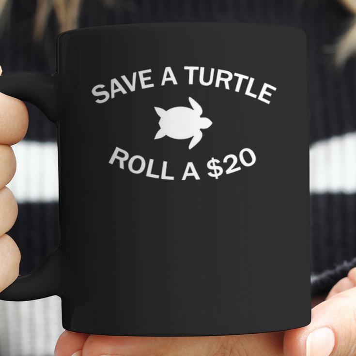 Save A Turtle Roll A 20 Funny CocaineCoffee Mug