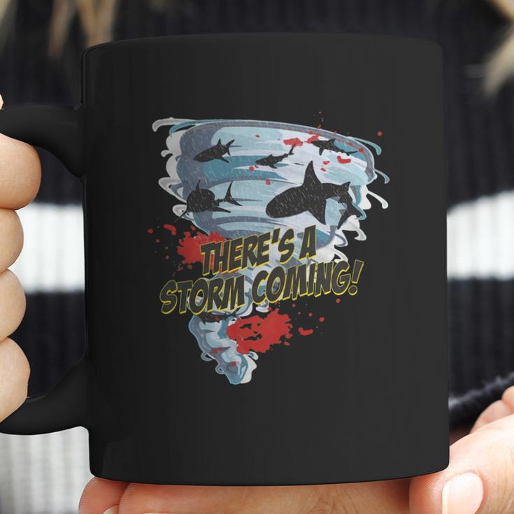 Shark Tornado - Shark Cult Movie - Shark Attack - Shark Tornado Horror Movie Parody - Storms Coming Coffee Mug