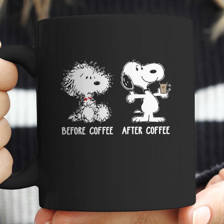 Snoopy Before Coffee After Coffee Shirt Hoodie Sweater Longsleeve T-Shirt Coffee Mug