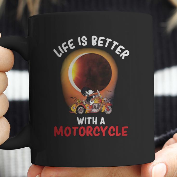 Snoopy With Motorcycle Coffee Mug