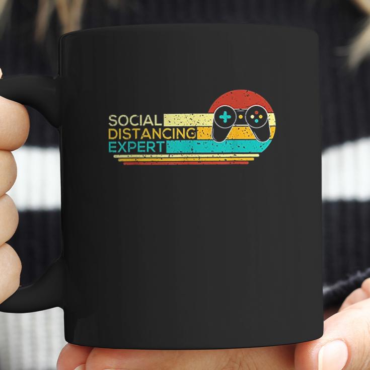 Social Distancing Expert Funny Gaming Vintage Video Gamer Coffee Mug