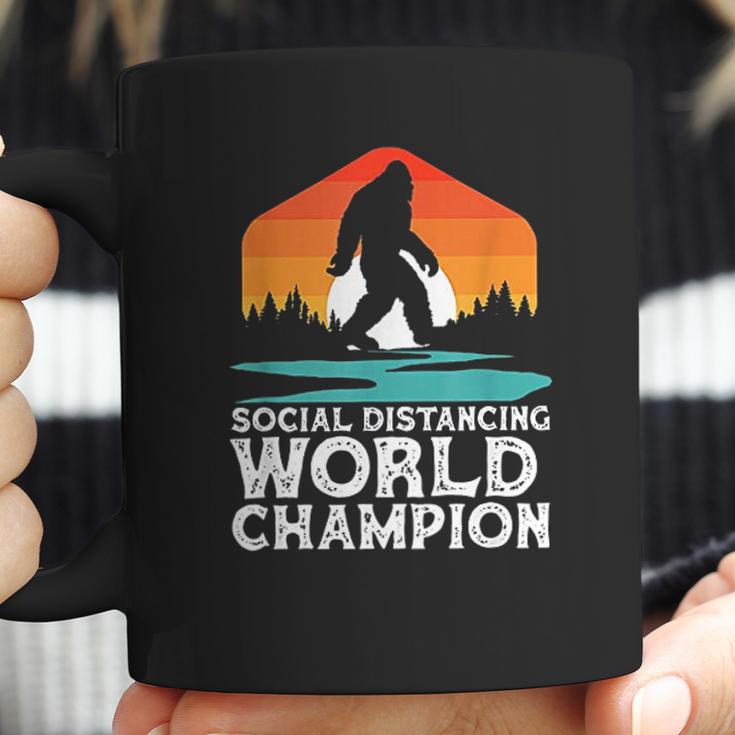 Social Distancing World Champion Funny Bigfoot Coffee Mug