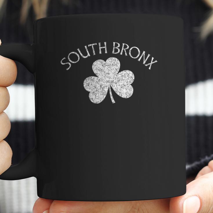 South Bronx Ny Irish Shamrock Distressed White Print Coffee Mug