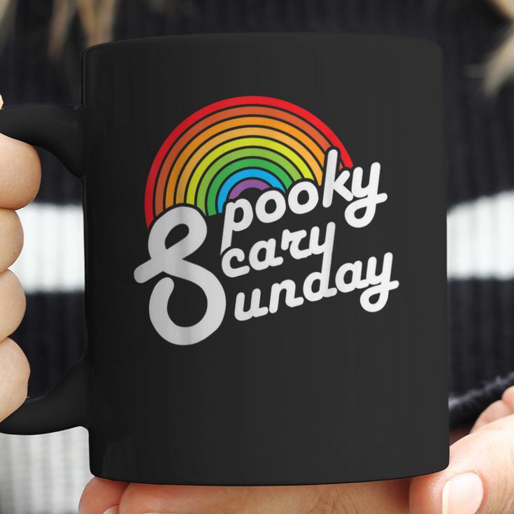 Spooky Scary Sunday Trendy Retro Rainbow Coffee Mug