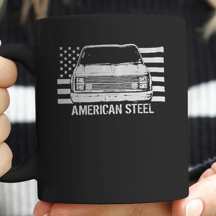 Square Body Chevy Gmc Truck And American Flag Coffee Mug