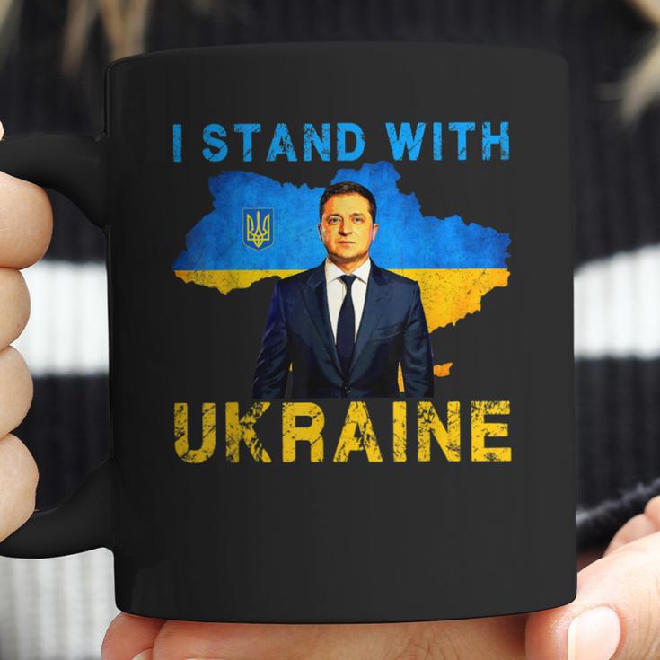 I Stand With Ukraine Volodymyr Zelensky Ukrainian Flag Men Women T-Shirt Graphic Print Casual Unisex Tee Coffee Mug