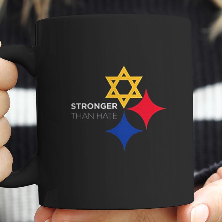 Stronger Than Hate Official Pittsburgh Steelers Steel City Star Of David Coffee Mug