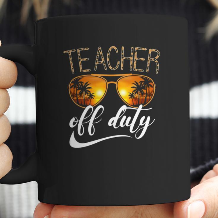 Teacher Of Duty Happy Vacation Summer Sunset Palm Trees On The Beach Sunglasses Coffee Mug