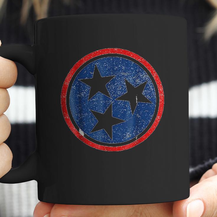 Tennessee Volunteer State Distressed Tristar Flag Coffee Mug