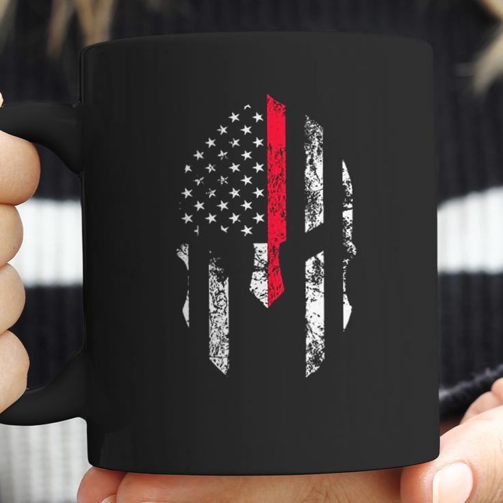 Thin Red Line Spartan Usa Flag Coffee Mug