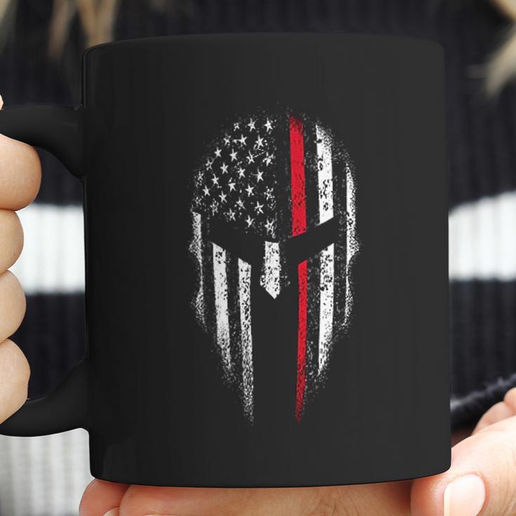 Thin Red Line Usa Flag Firefighter Spartan Coffee Mug