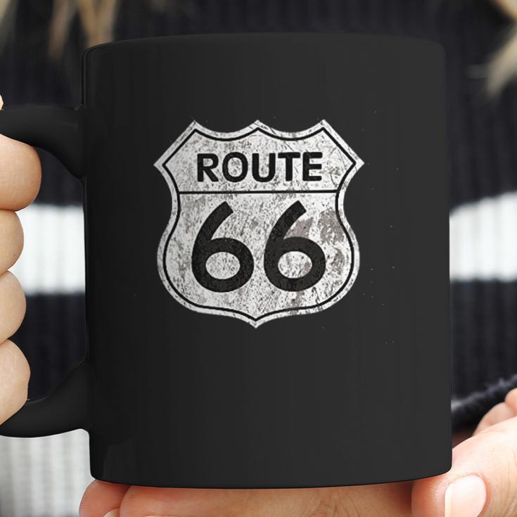 Historic Route 66 Vintage Distressed Style Men Women T-Shirt Graphic Print Casual Unisex Tee Coffee Mug