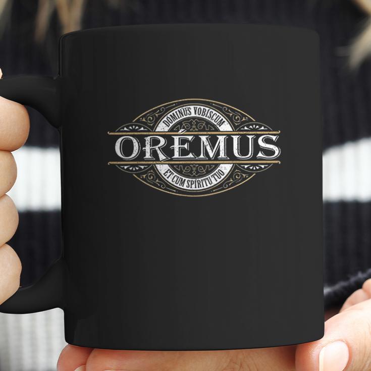 Traditional Latin Mass Oremus Dominus Distressed Catholic Coffee Mug