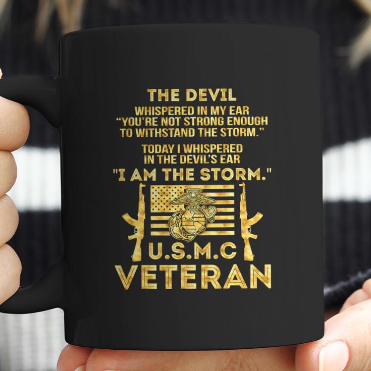 U S M C Veteran I Am The Storm Gold Foil Effect Graphic Design Printed Casual Daily Basic Coffee Mug