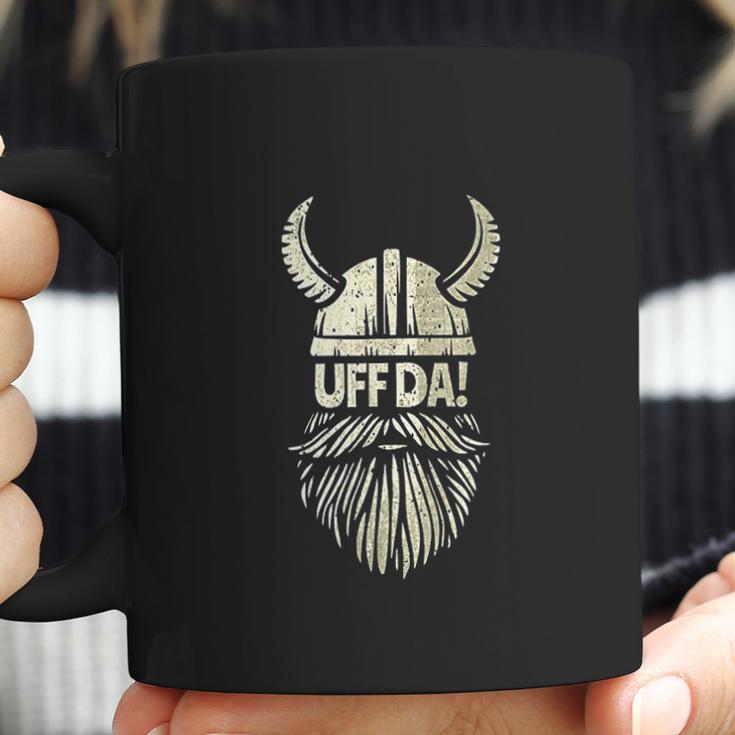 Uff Da Norwegian Quote Scandinavian Viking Helmet Beard Man Coffee Mug