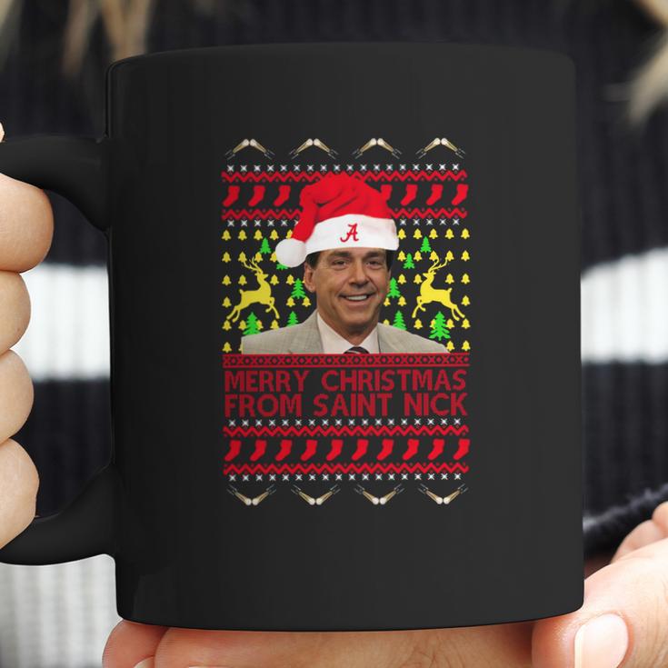 Ugly Nick Saban Merry Christmas From Saint Nick Coffee Mug