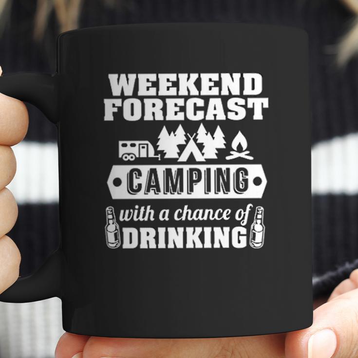 Ugp Campus Apparel Weekend Forecast Camping With A Chance Of Drinking Coffee Mug