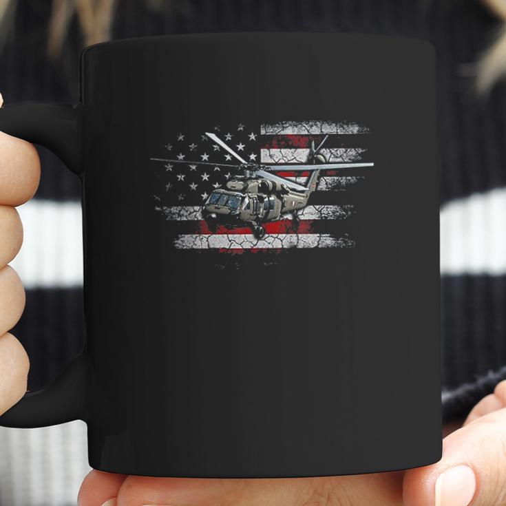 Uh60 Black Hawk Helicopter Vintage Flag Veteran Coffee Mug