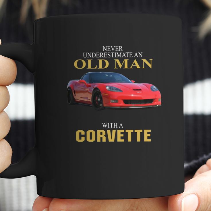 Never Underestimate An Old Man With A Corvette Coffee Mug