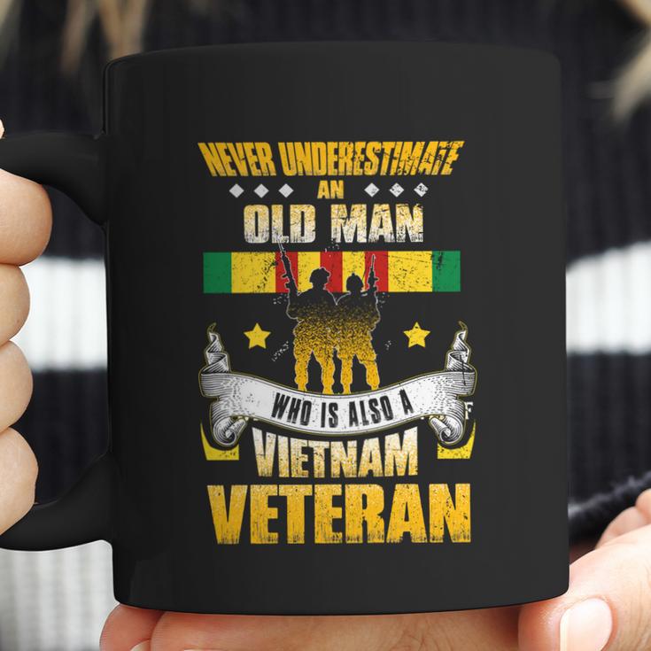 Never Underestimate An Old Who Is Also A Vietnam Veteran Gift Graphic Design Printed Casual Daily Basic Coffee Mug