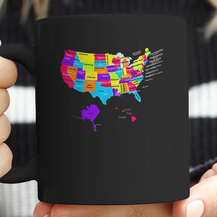 United States Map With States And Capital Cities Coffee Mug