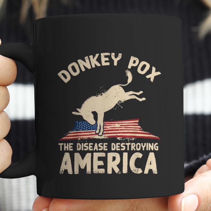 Us Flag Donkey Pox The Disease Destroying America Democratic Coffee Mug