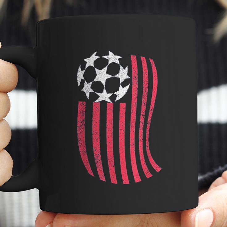 Usa National Flag With Soccer Ball Distressed Gift Coffee Mug