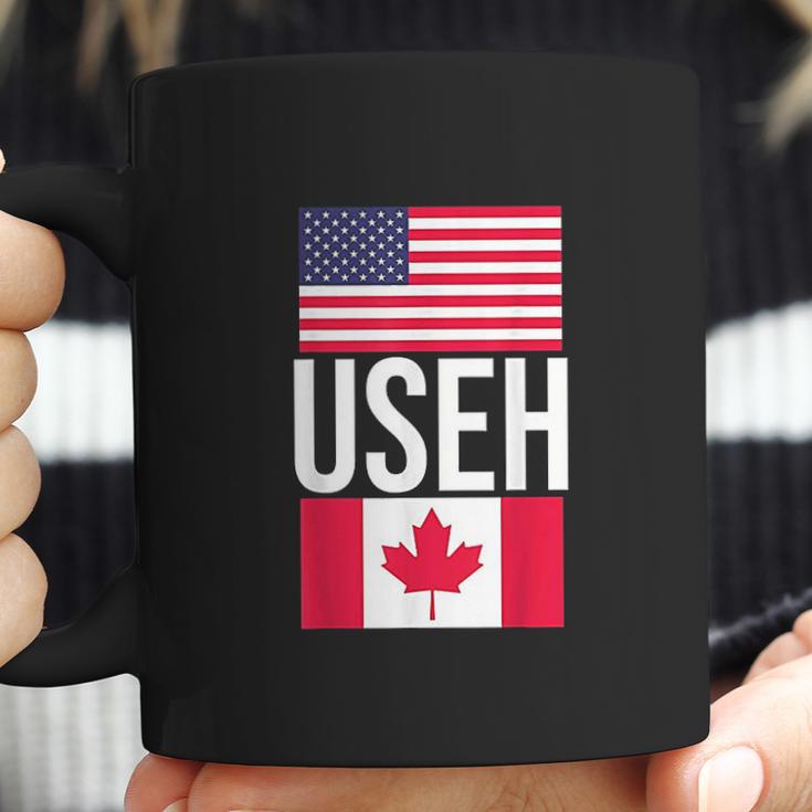 Useh American Pride Us Flag Canadian Flag Gift Canada Coffee Mug