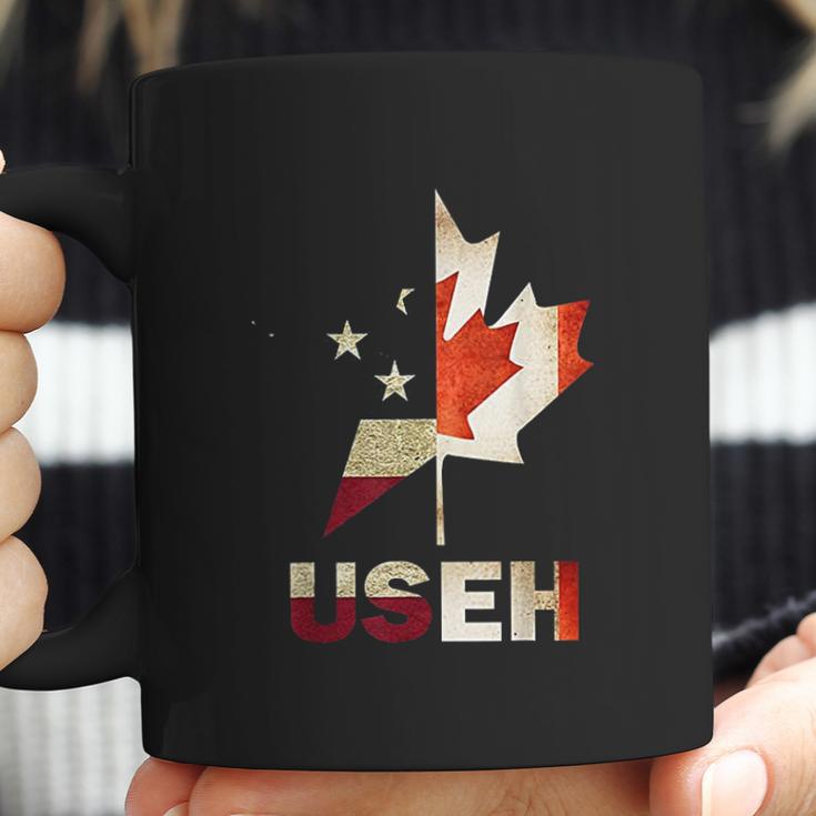 Useh Leaf Canadian American Flag Canada Usa Gift Coffee Mug