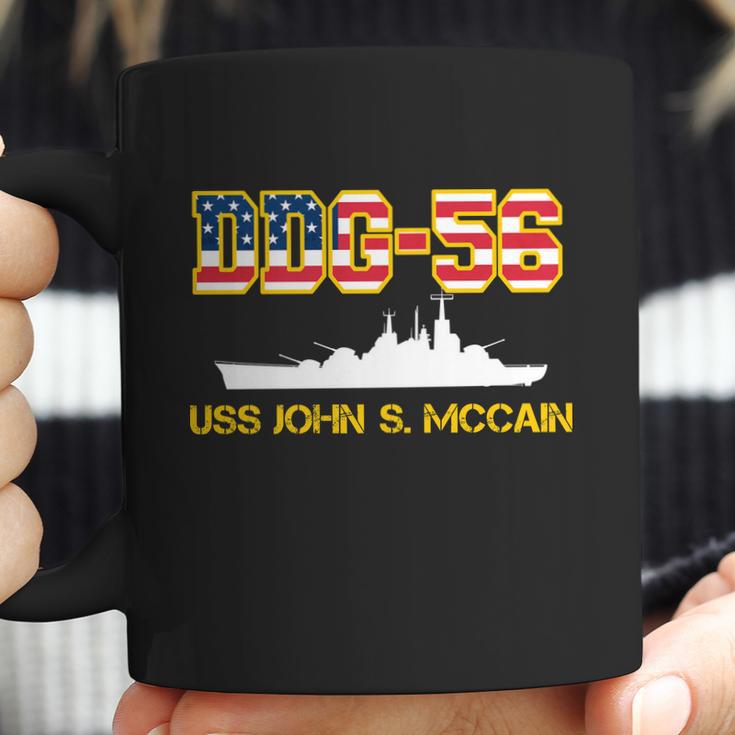 Uss John Mccain Ddg-56 Usa Flag Graphic Design Printed Casual Daily Basic Coffee Mug